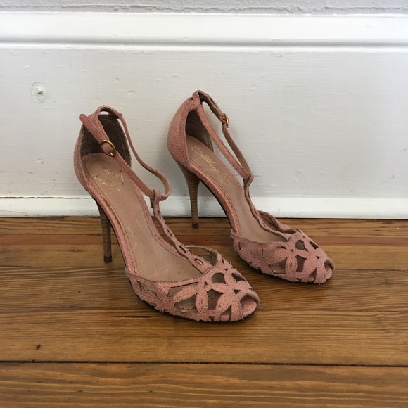 Anthropologie Shoes - Anthro Miss Albright Dusty Rose Strappy Heels 36